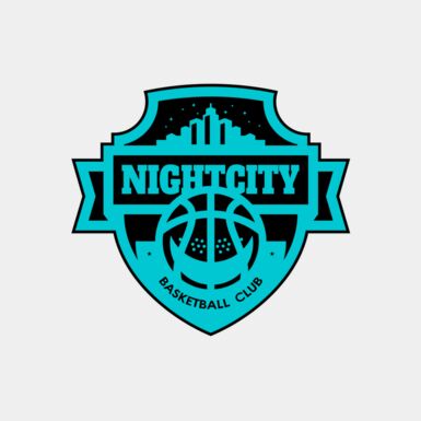 Night city Basketball club logo template Thumbnail