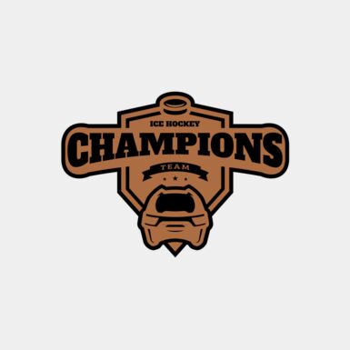 Champions Team Ice Hockey logo template Thumbnail