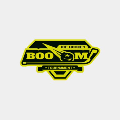 Boom Ice Hockey Tournament logo template Thumbnail