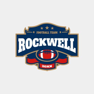 Rockwell Football team logo template Thumbnail