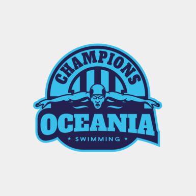 Oceania Champions Swimming logo template Thumbnail